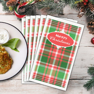 Custom Festive Red Green White Christmas Party Napkin