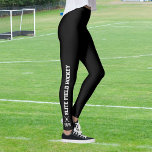 Custom Field Hockey Leggings Team Name Monogram<br><div class="desc">Awesome custom leggings for you or your entire field hockey team. Your team name runs up the legs and your monogram, name or number is positioned just above the ankle and below criss-crossed field hockey sticks and a ball. You can change the background colour to match your team uniform/colours -...</div>