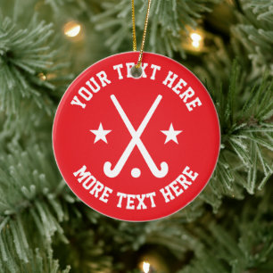 Custom field hockey sports Christmas tree ornament
