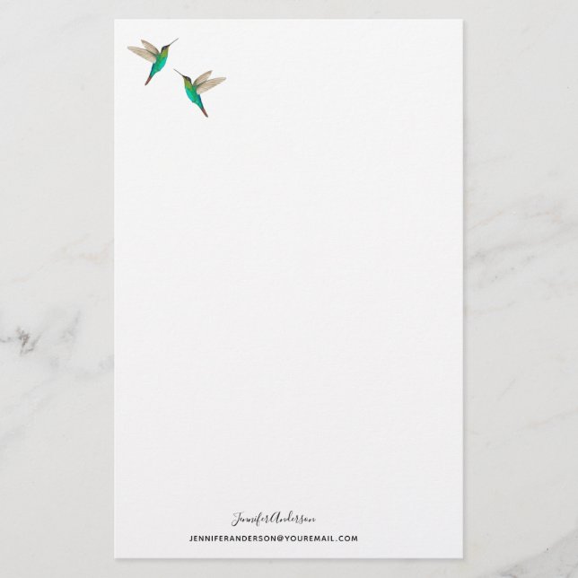 Custom Fiery-throated Hummingbirds Stationery (Front)