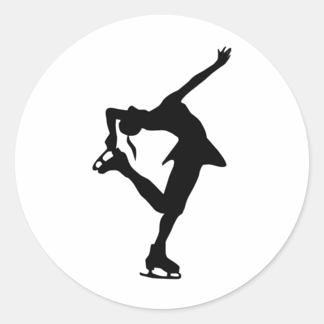 Custom Figure Skater Gifts Classic Round Sticker (Front)