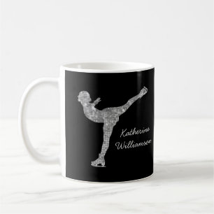 Custom Figure Skating Ice Skating Silver Shimmer Coffee Mug