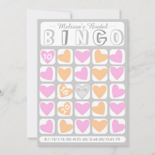 Custom fill it in bridal bingo pastel game card