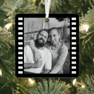 Custom Film Strip Christmas Ornament, Custom Photo Metal Tree Decoration