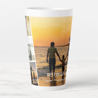 Custom Filmstrip Frames Photo Collage with Text Latte Mug