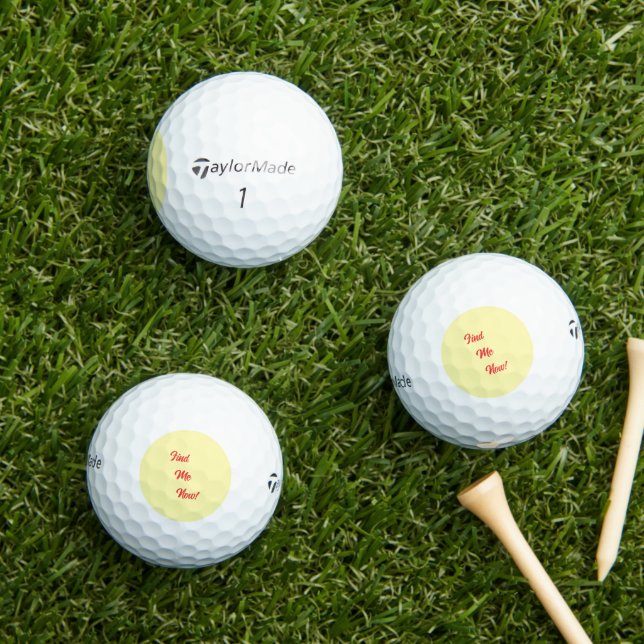 Custom 'Fine me Now!' Taylor Made TP5, 12 Pack  Golf Balls (Insitu Grass)