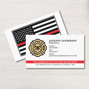 Custom Fire Department Firefighter Fireman Logo Business Card