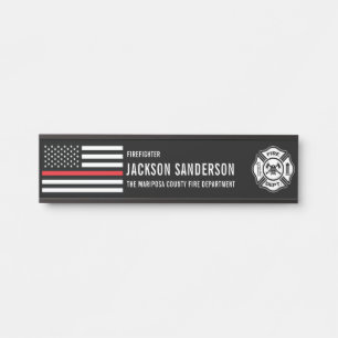 Custom Fire Department Logo Firefighter Bage Door Sign