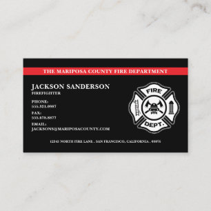 Custom Fire Department Logo Firefighter Business Card