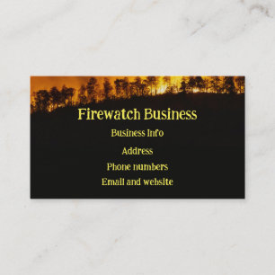 Custom Fire Fighting Firewatch Protection  Business Card