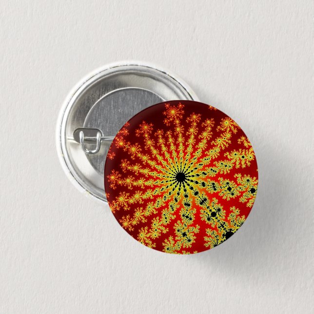 Custom Fire Spark Burst Small Round Button (Front & Back)