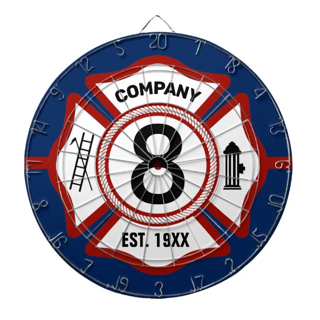 Custom Fire Station Number | Dartboard (Front)