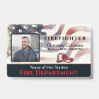Custom Firefighter Employee Name ID Card Photo
