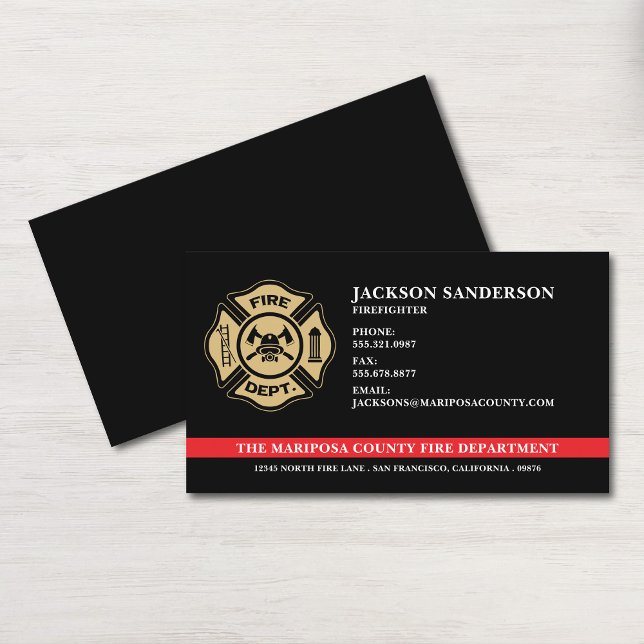 Custom Firefighter Fire Department Fireman Logo Business Card (Custom Firefighter Fire Department Fireman Logo Business Card)