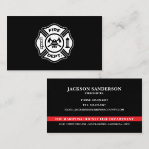 Custom Firefighter Fire Department Logo Business Card