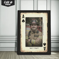 Custom Firefighter Gift Wall Art, Ace of Spades