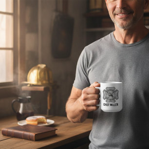 Custom Firefighter Name Years of Service Gift Coffee Mug