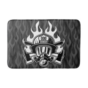 Custom Firefighter Rescue Fire Department Station  Bath Mat