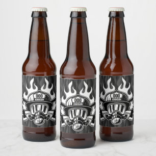 Custom Firefighter Rescue Fire Department Station Beer Bottle Label