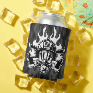 Custom Firefighter Rescue Fire Department Station Can Cooler