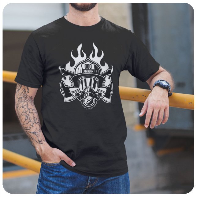 Custom Firefighter Rescue Fire Department Station T-Shirt (Creator Uploaded)