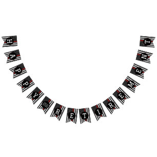 Custom Firefighter Retirement Thin Red Line Bunting