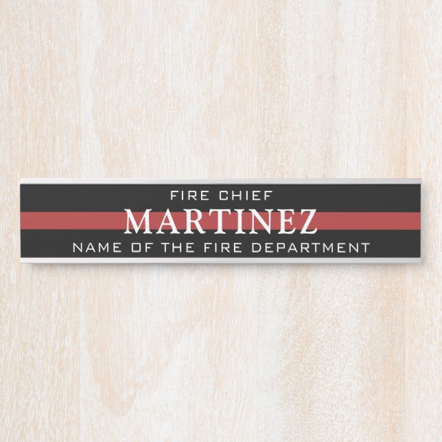 Custom Firefighter Thin Red Line Fire Department Door Sign (Front)