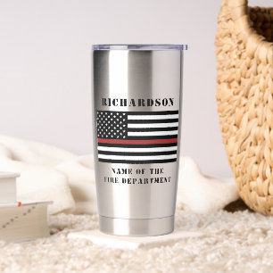 Custom Firefighter Thin Red Line Fire Department  Insulated Tumbler