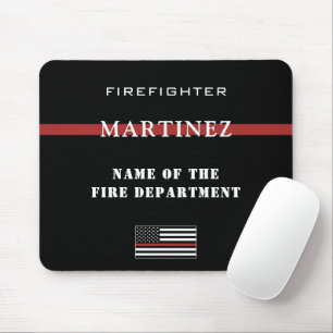 Custom Firefighter Thin Red Line Fire Department Mouse Pad