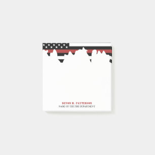 Custom Firefighter Thin Red Line Fire Department Post-it Notes