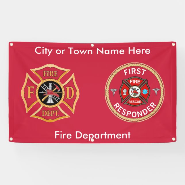 Custom Fireman's Cross Outdoor Banner (Horizontal)