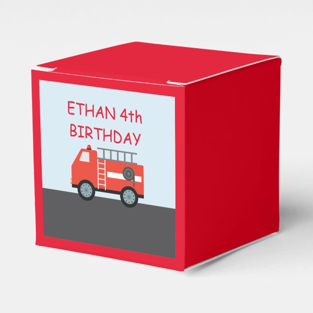 Custom  Firetruck Paper Favour Box (Front Side)