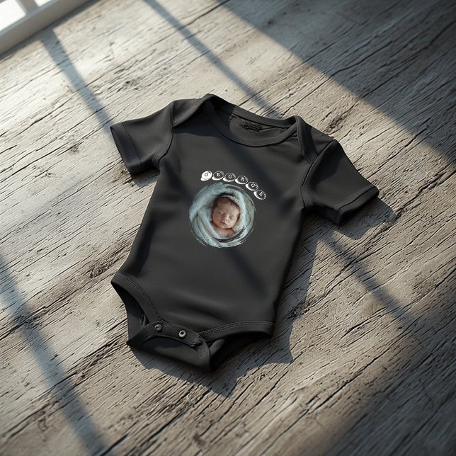 Custom First Birthday Photo Design with Baby Name Bodysuit (Creator Uploaded)