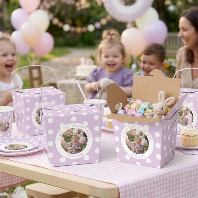 Custom First Birthday Photo Favor Box (Creator Uploaded)