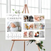 Custom First Birthday Photo Milestone Timeline