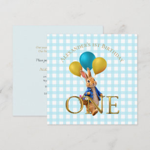 Custom First Birthday Rabbit Strolling Invitation