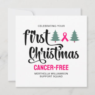 Custom FIRST CHRISTMAS Breast Cancer Free Holiday Card