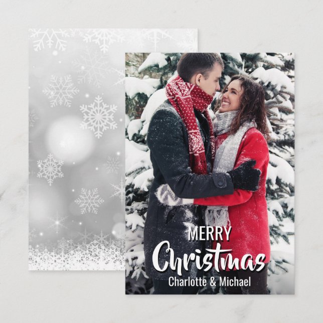 Custom First Christmas Married Engaged | PHOTO Invitation (Front/Back)