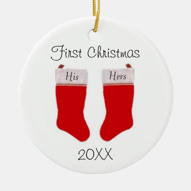 Custom First Christmas Ornament (Front)