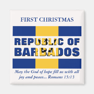 Custom First Christmas Republic of Barbados Magnet