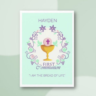 Custom First Communion Blessings Card