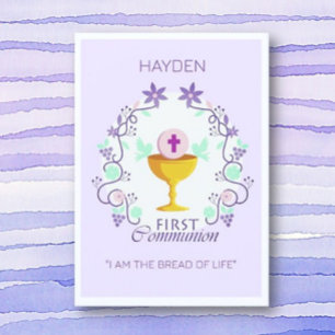 Custom First Communion Blessings Card