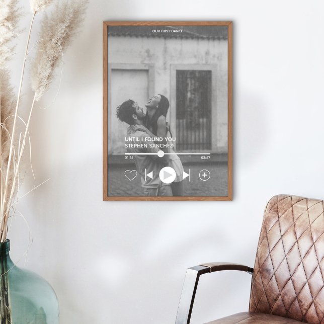 Custom First Dance Song Photo Memorabilia Print (Capture the magic of your first dance with this framed art print! )