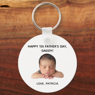 Custom First Father’s Day Photo Gift from Baby Key Ring