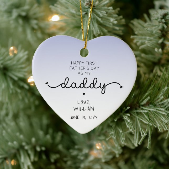 Custom First Father's Day New Daddy Keepsake Gift Ceramic Ornament (Tree)