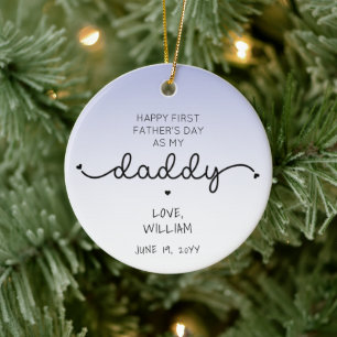 Custom First Father's Day New Daddy Keepsake Gift Ceramic Ornament