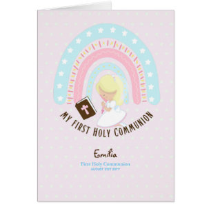 Custom First Holy Communion Cute Blonde Hair Girl