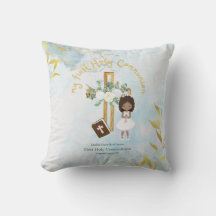 Custom First Holy Communion Cute Brown Hair Girl