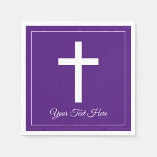 Custom first holy communion religious cross symbol napkin