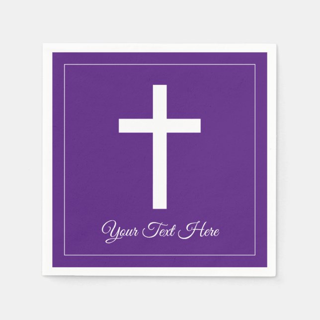 Custom first holy communion religious cross symbol napkin (Front)